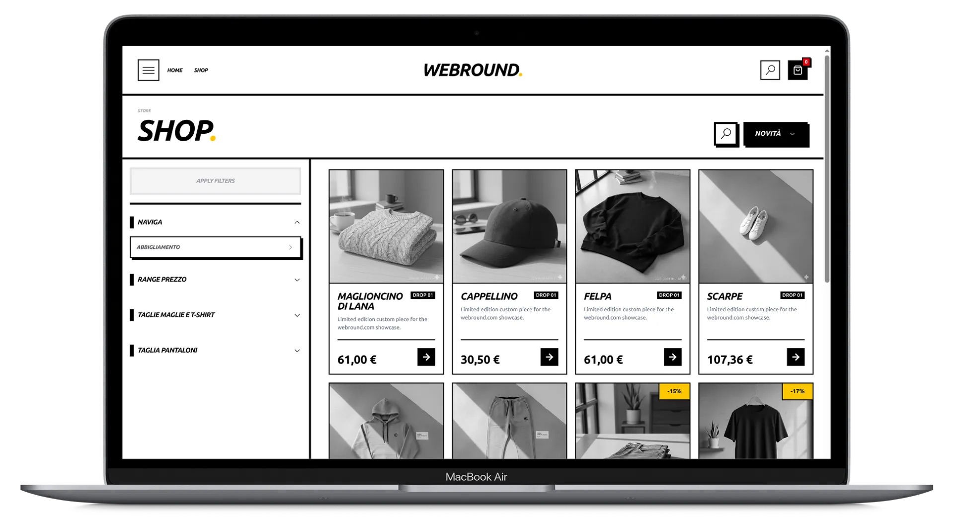 Esempio di componente custom renderizzato nel sito